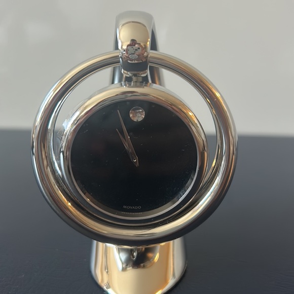 Movado Accents Movado Vintage Chrome Hanging Desk Shelf Clock